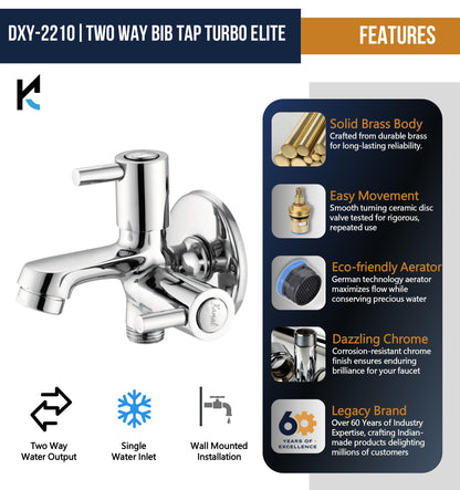 Dixy Two Way Bib Tap (Full Brass) - by Kamal