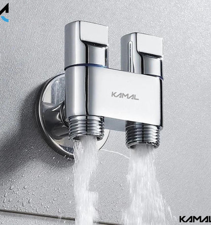 Nero Two Way Angle Valve (Full Brass) - by Kamal