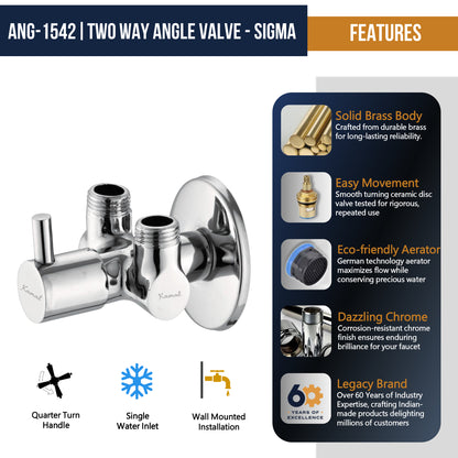 Two in one angle valve features