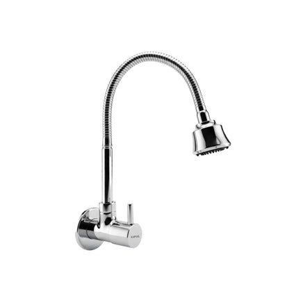 Elite Sink Spray Tab by Kamal in brass and stainless steel, shown in a close-up image highlighting its sleek design and finish.