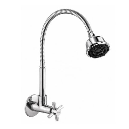 Cross Dual Flow Wall Mounted Sink Tap - by Kamal