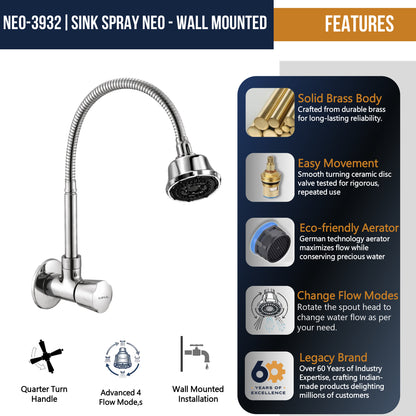 Neo Dual Flow Heavy Brass Body Sink Tap - by Kamal