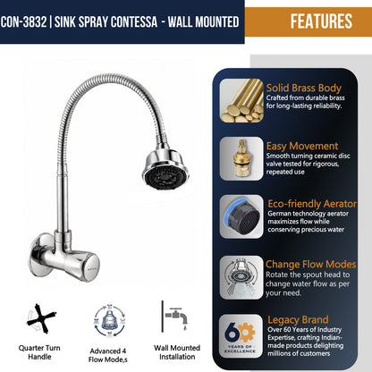 Contessa Neo Dual Flow Heavy Brass Body Sink Tap - by Kamal