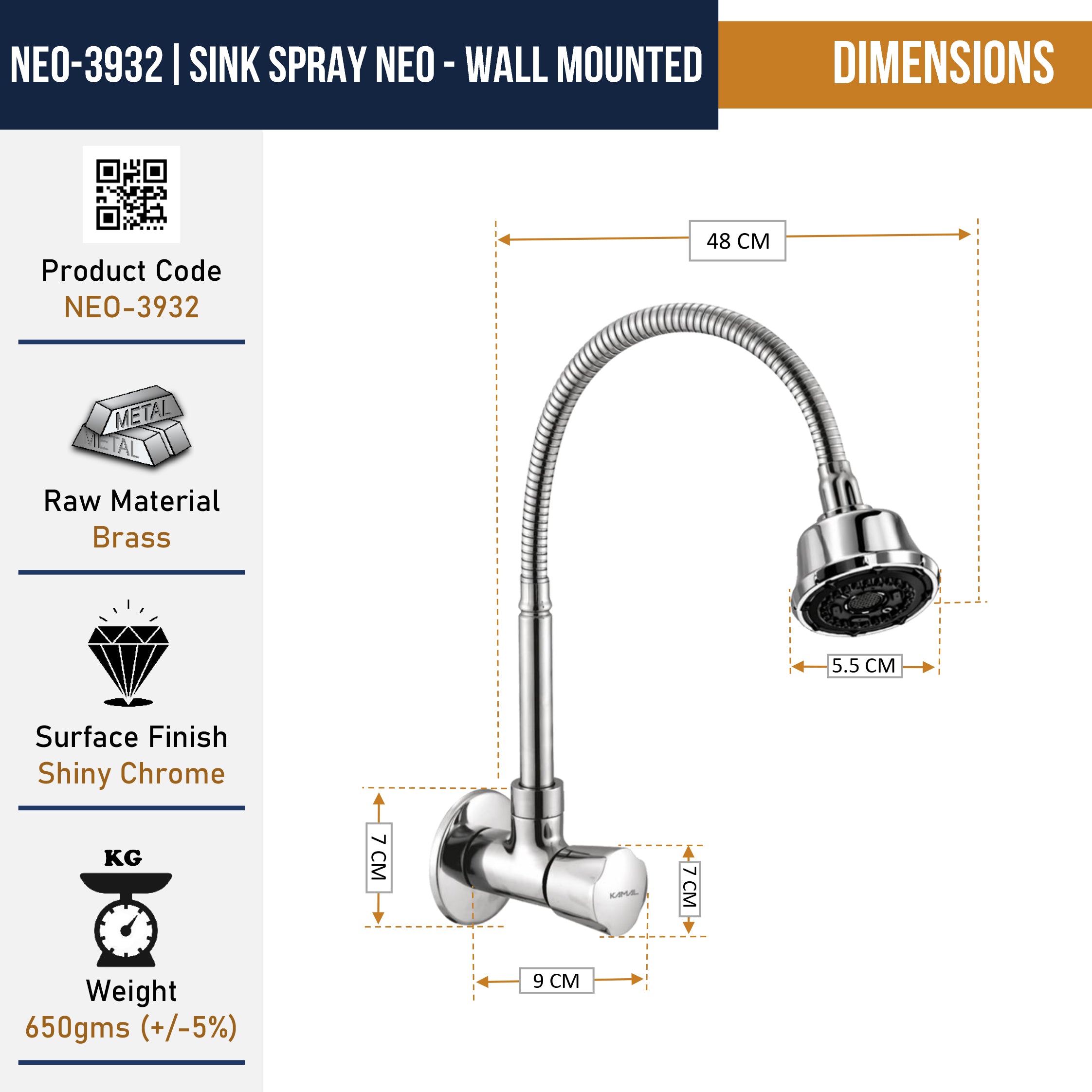Neo Dual Flow Heavy Brass Body Sink Tap - by Kamal