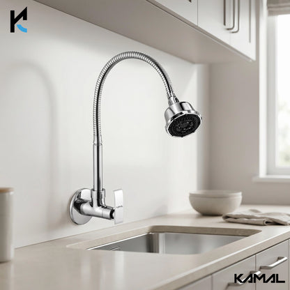 Orion Dual Flow Wall Mounted Sink Tap - by Kamal