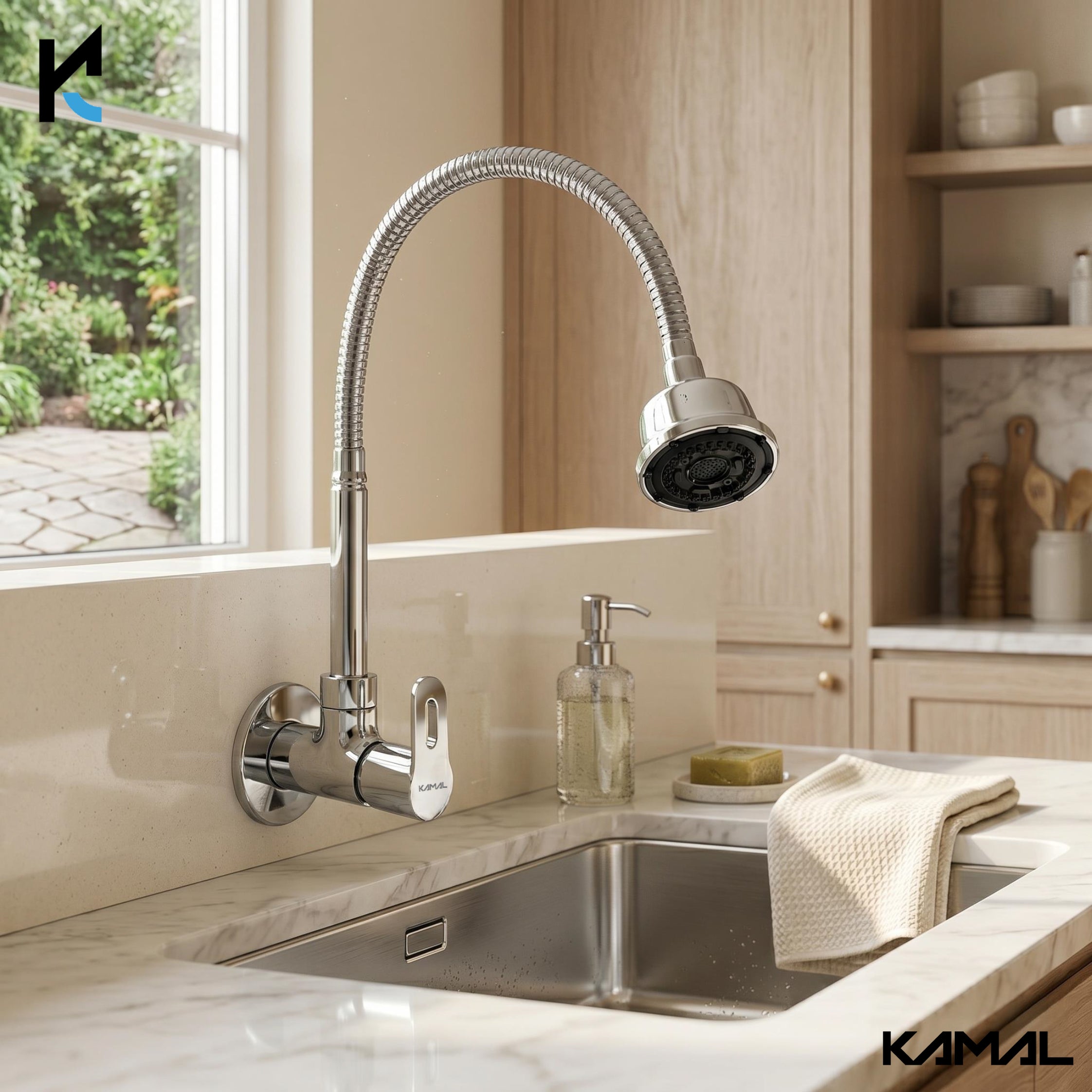 Curve Dual Flow Heavy Brass Body Sink Tap - by Kamal