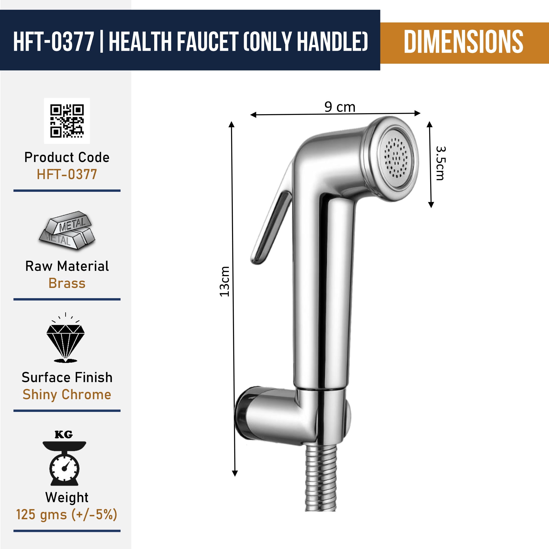 Kamal Health Faucet Gun - Dimension