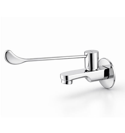 Kamal Admire Elbow Action Bib Cock made of full brass, featuring a sturdy design and traditional plumbing fixtures.