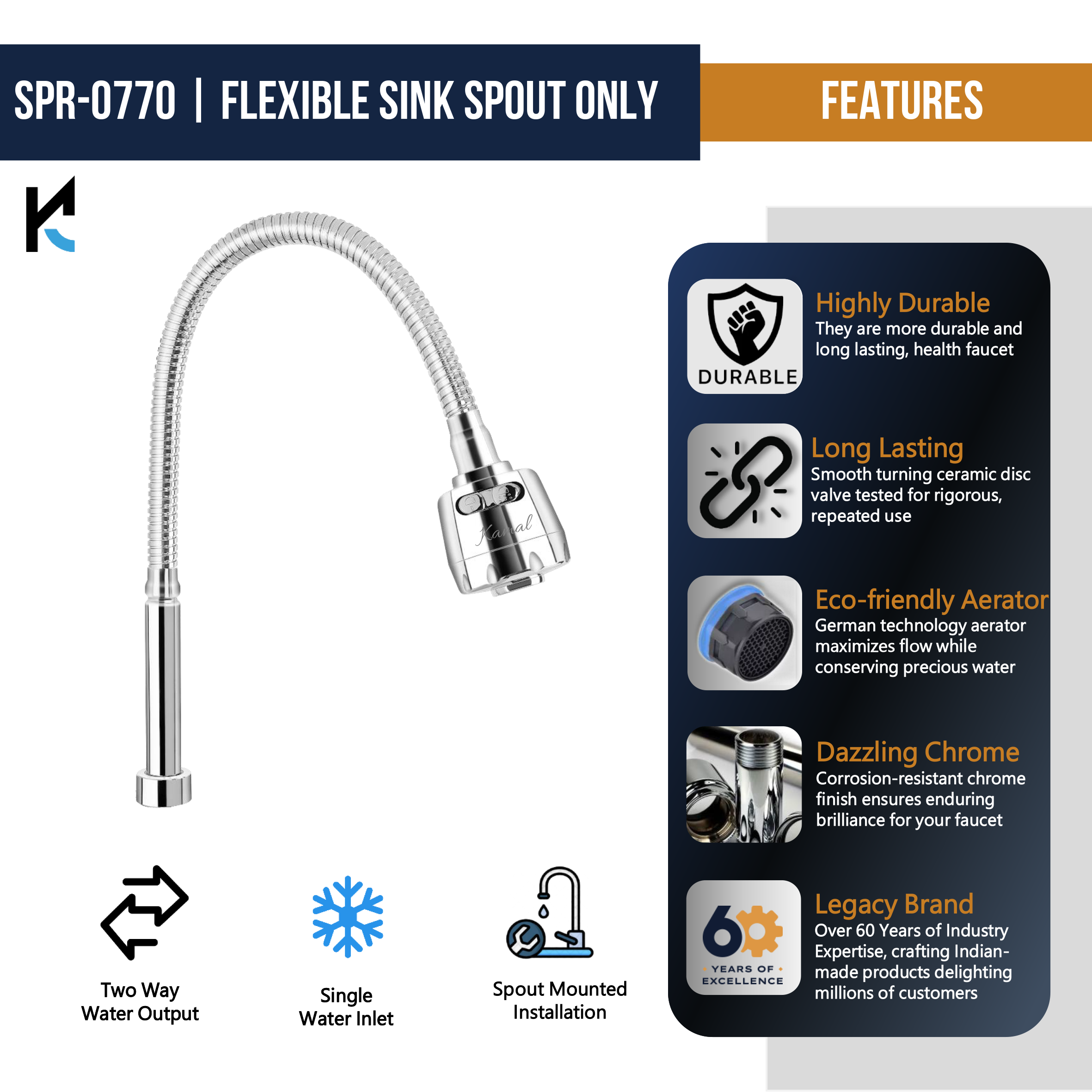 Dixy Flexible Sink Spray - by Kamal