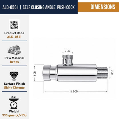 Self Closing Angle Valve (Full Brass) - by Kamal