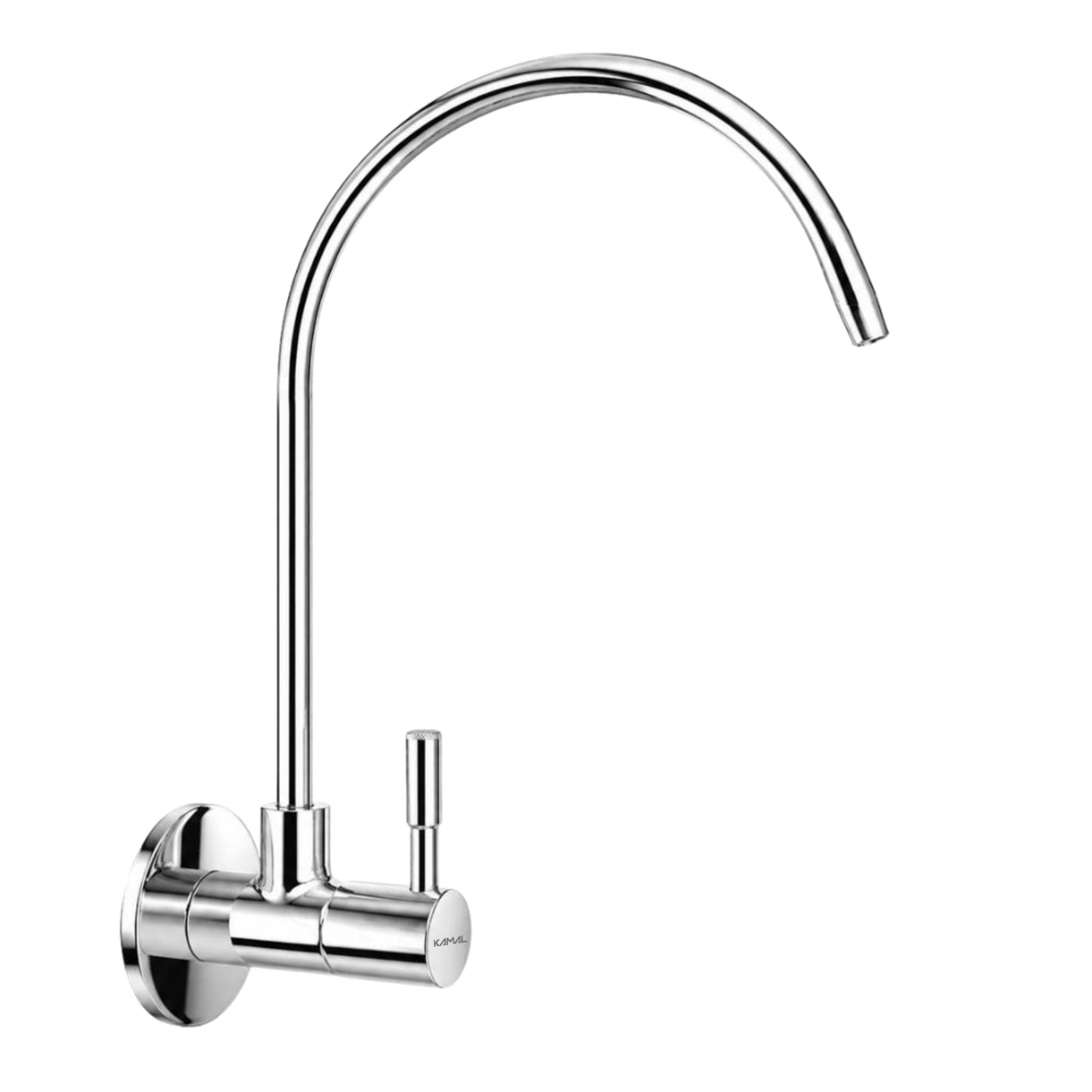 KAMAL Full Brass RO Water Purifier Faucet with Flange | Mirror Chrome Finish Wall Mount Kitchen RO Tap | Heavy Duty Brass Sink Faucet for RO Water Purifier Systems