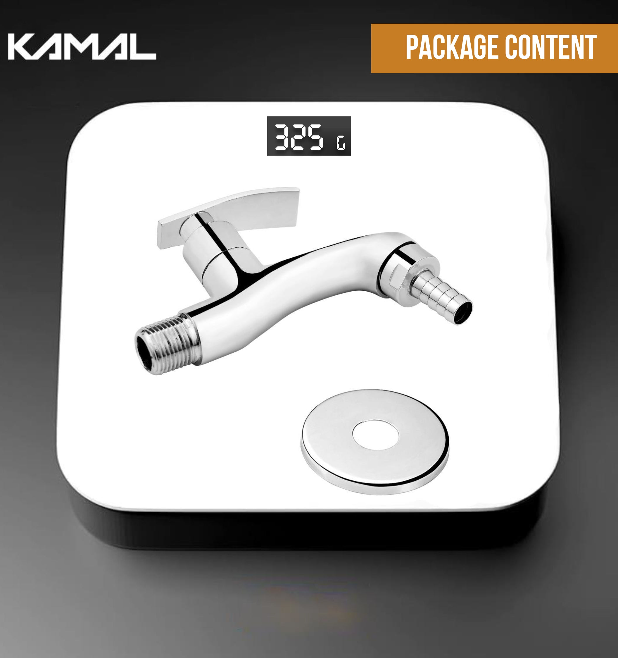 Vista Nozzle Bib Tap with Wall Flange (Full Brass) - by Kamal