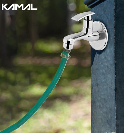Vista Nozzle Bib Tap with Wall Flange (Full Brass) - by Kamal
