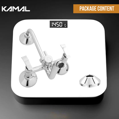 Vista Eco Wall Mixer with L bend Pipe (Full Brass) - by Kamal