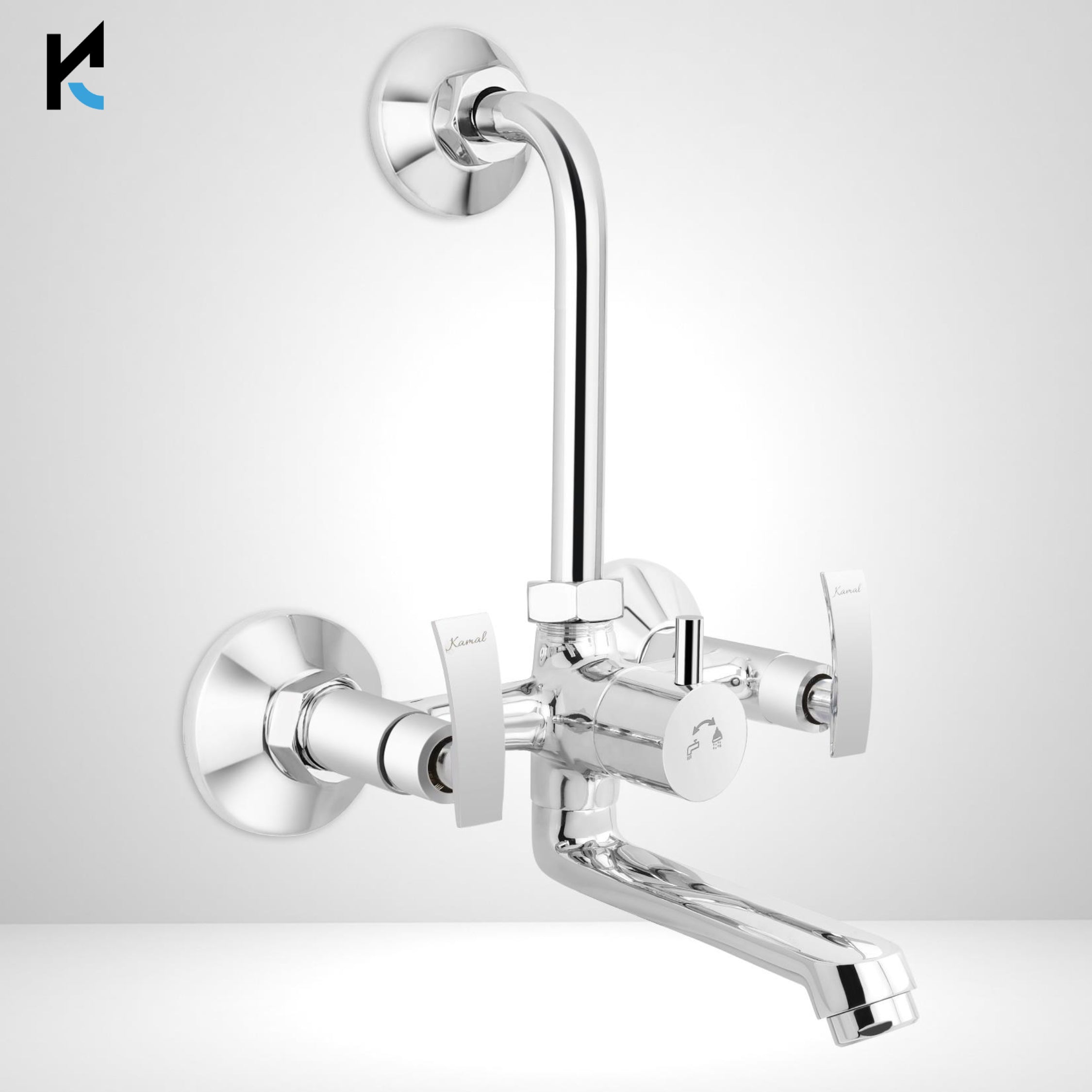 Vista Eco Wall Mixer with L bend Pipe (Full Brass) - by Kamal