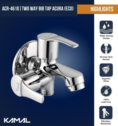 Acura Eco Two Way Bib Tap (Full Brass) - by Kamal - Acura - Kamal Bathware