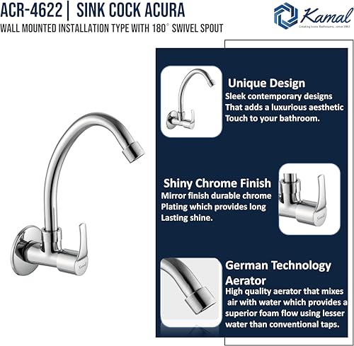 Acura Kitchen Sink Tap (Full Brass) - by Kamal - Kamal Bathware