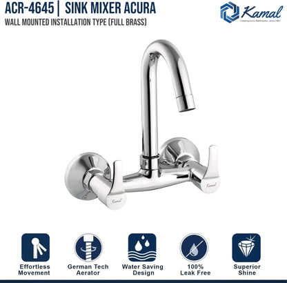Acura Sink Mixer (Full Brass) - by Kamal - Acura - Kamal Bathware