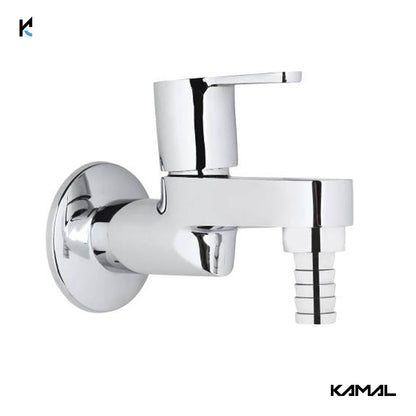 Admire Nozzle Bib Cock Tab with Wall Flange (Full Brass) - by Kamal - Kamal Bathware