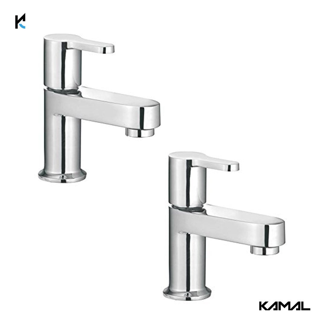 Admire Wash Basin Pillar Cock (Full Brass) - by Kamal - Admire - Kamal Bathware