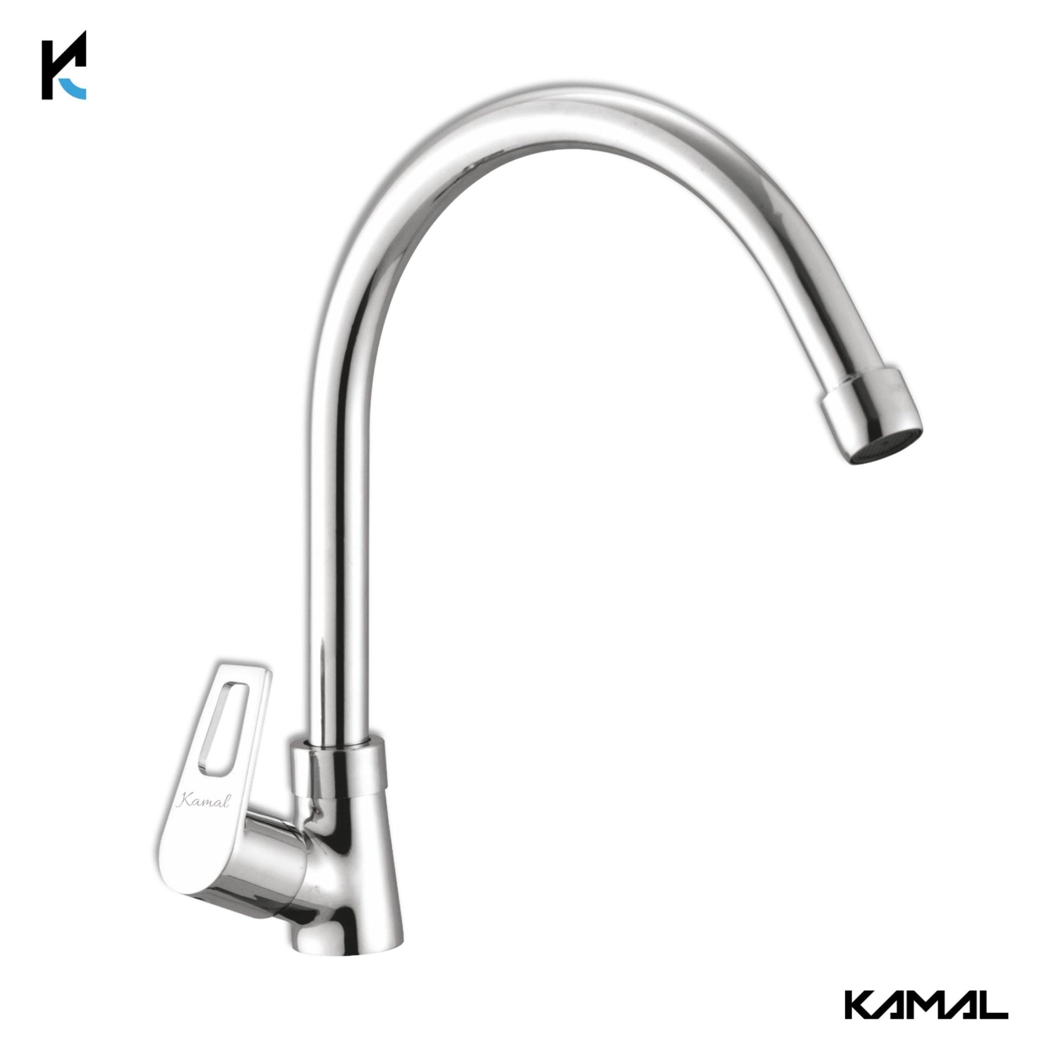 Alex C - Bend Spout Gosseneck Sink Faucet (Full Brass) - by Kamal - Alex - Kamal Bathware