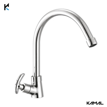 Alto C - Bend Spout Gosseneck Sink Faucet (Full Brass) - by Kamal - Alto - Kamal Bathware