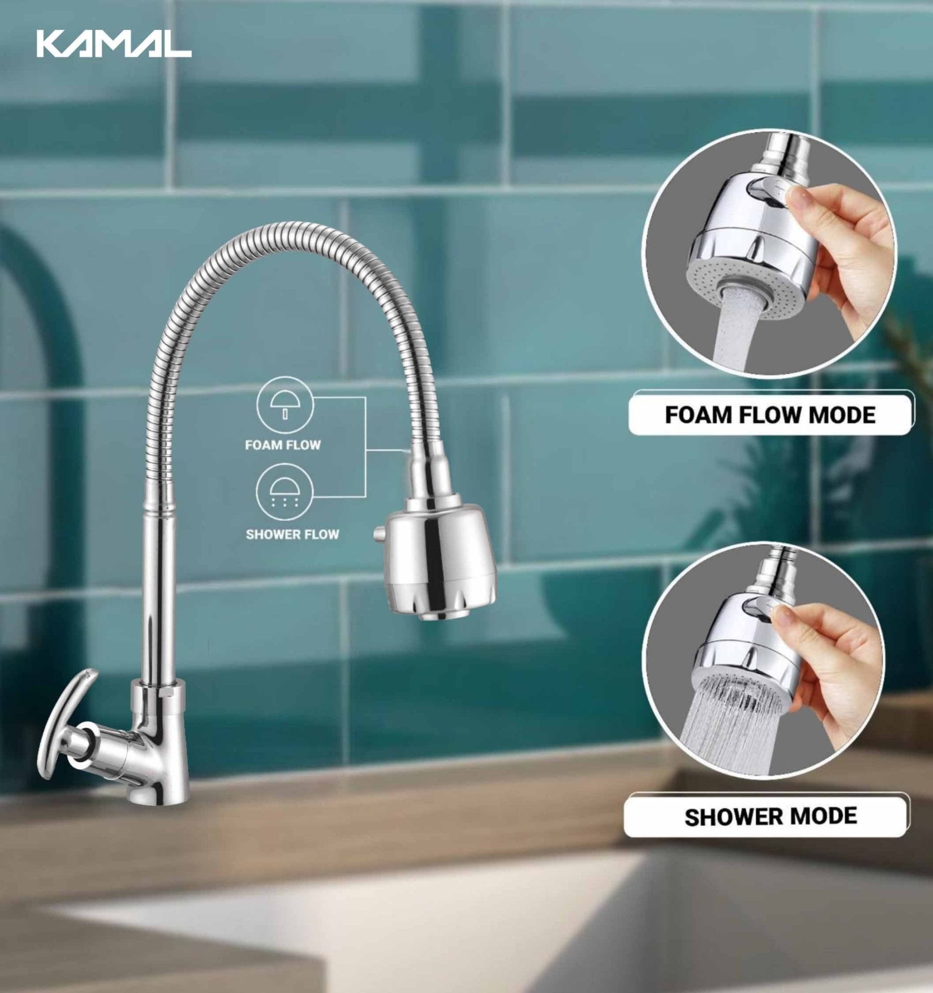 Alto Dual Flow Sink Tap - by Kamal - Alto - Kamal Bathware