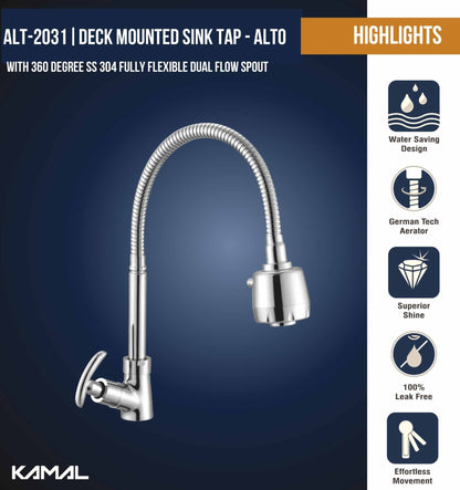 Alto Dual Flow Sink Tap - by Kamal - Alto - Kamal Bathware