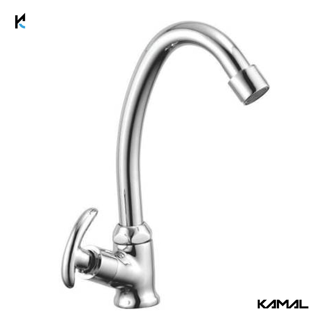 Alto Swan Neck Full Brass Tap (Full Brass) - by Kamal - Alto - Kamal Bathware