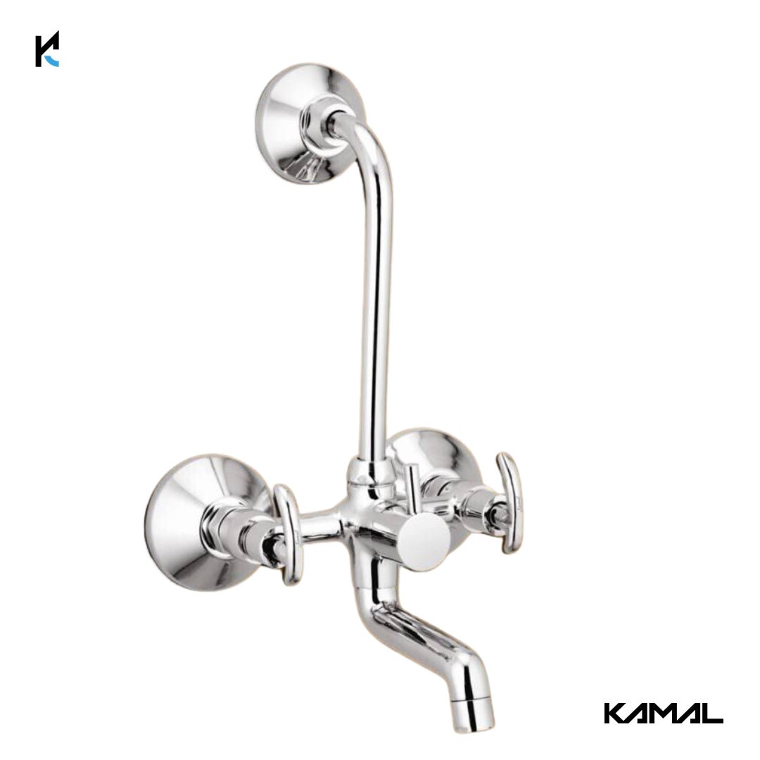Alto Wall Mixer with L Bend Pipe (Full Brass) - by Kamal - Kamal Bathware