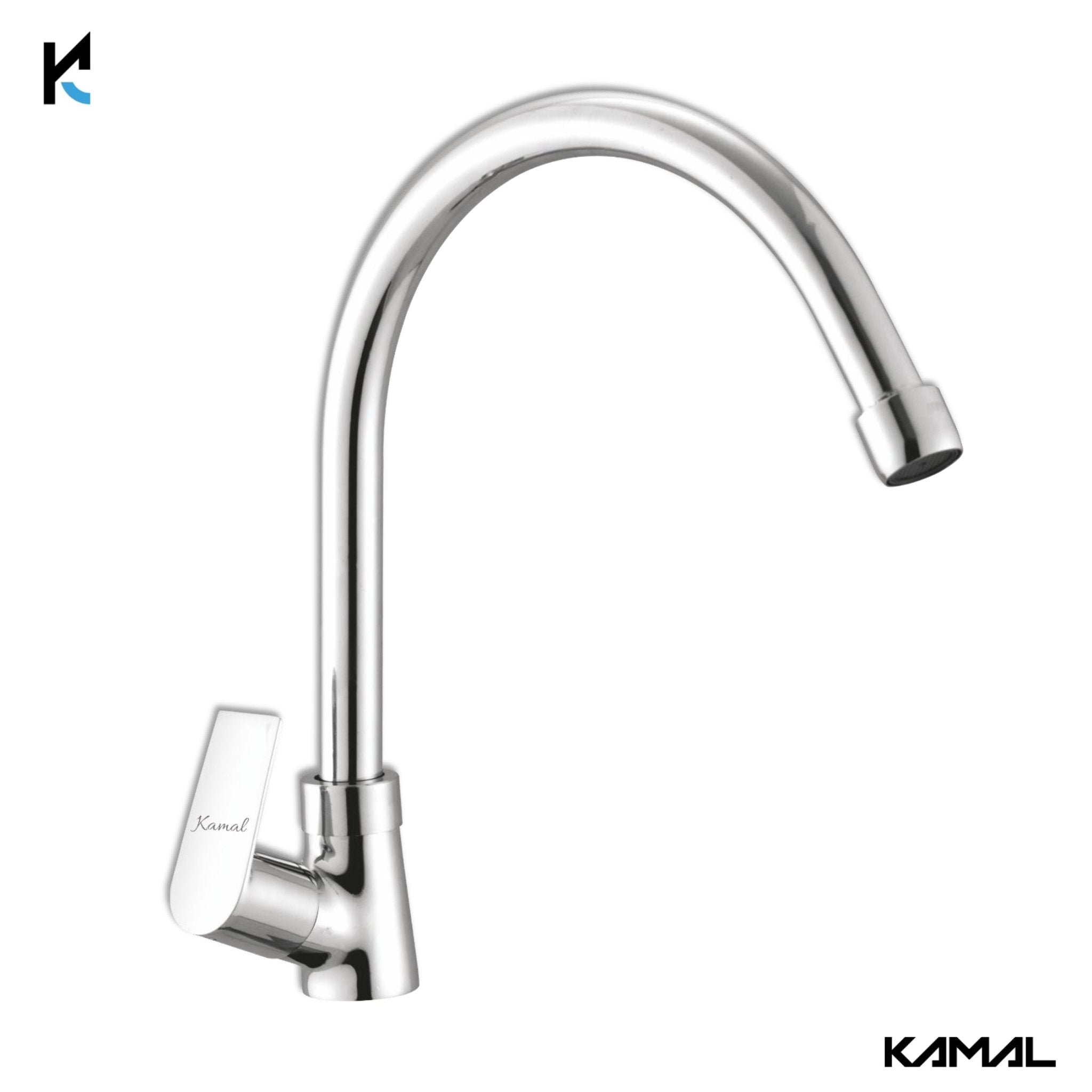 Aric C - Bend Spout Gosseneck Sink Faucet (Full Brass) - by Kamal - Aric - Kamal Bathware