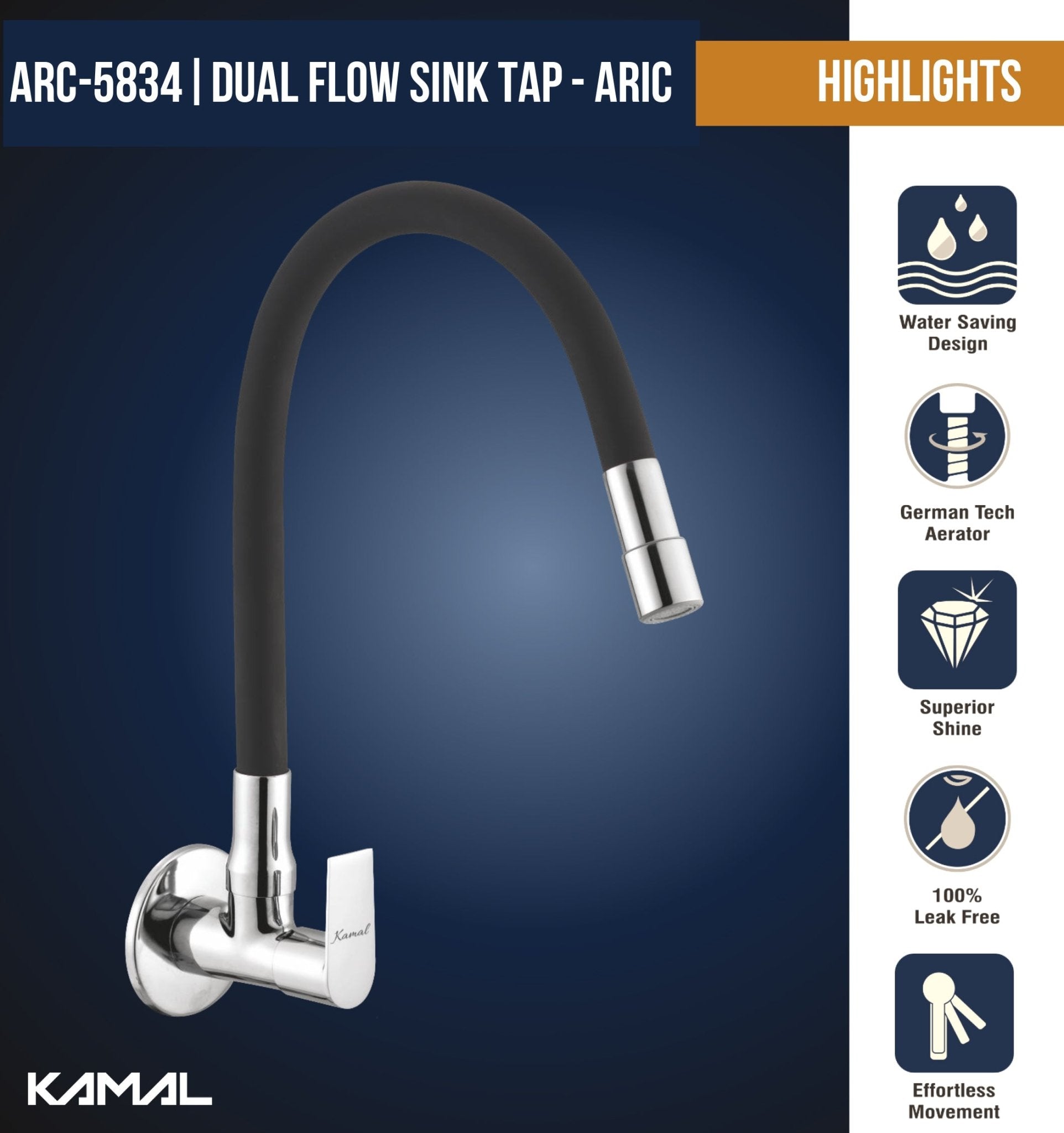Aric Dual Flow Sink Tap – by Kamal - Aric - Kamal Bathware