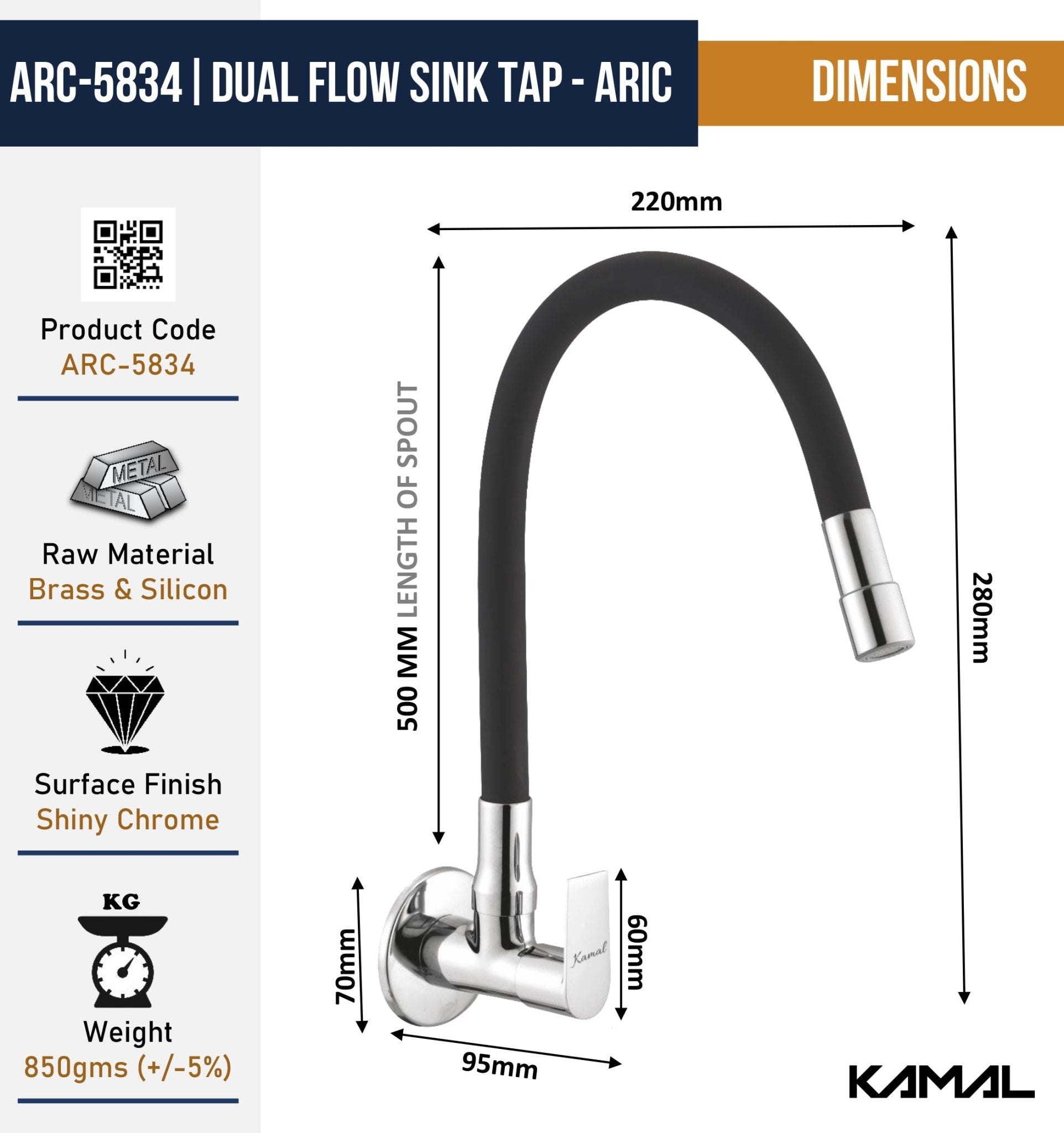 Aric Dual Flow Sink Tap – by Kamal - Aric - Kamal Bathware