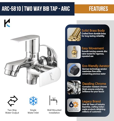 Aric Two in One Bib Cock (PTMT Plastic) - by Kamal - Aric - Kamal Bathware