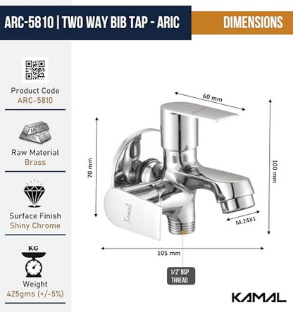 Aric Two in One Bib Cock (PTMT Plastic) - by Kamal - Aric - Kamal Bathware