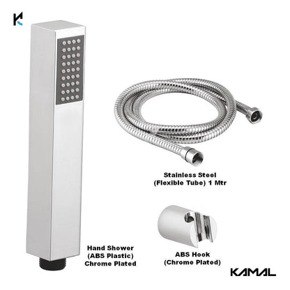 Axis Stylish ABS Hand Shower with 1.5 Mtr Tube & Wall Hook - by Kamal - Axis - Kamal Bathware