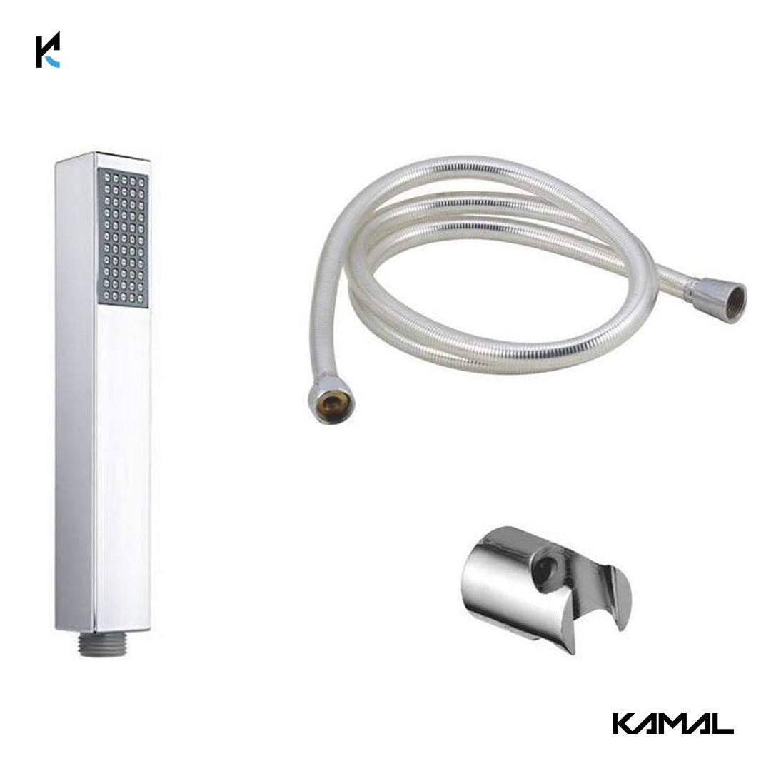 Axis Stylish ABS Hand Shower with 1.5 Mtr Tube & Wall Hook - by Kamal - Axis - Kamal Bathware