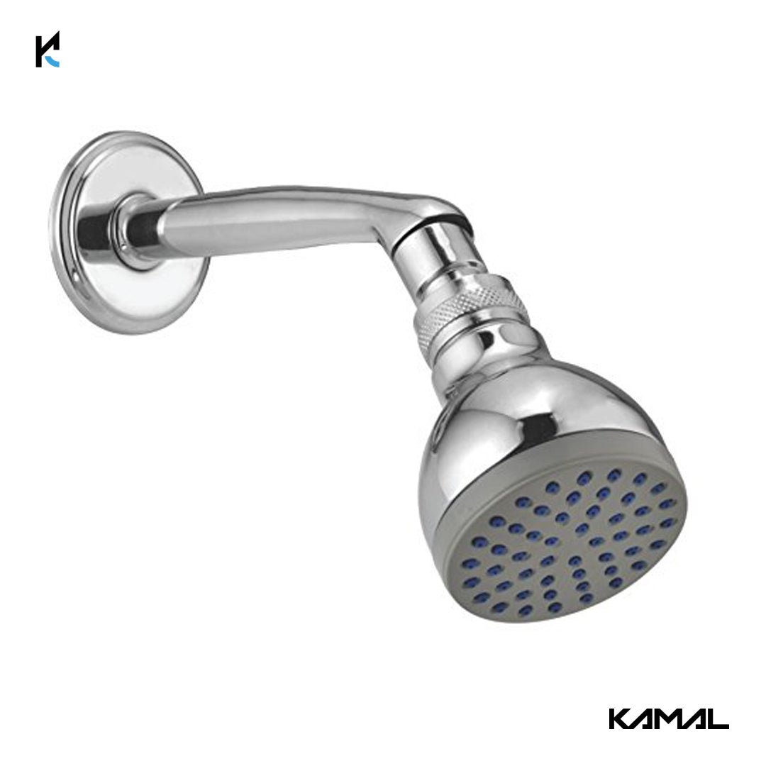 Brass Continental Overhead Shower With Arm - by Kamal - Continental - Kamal Bathware