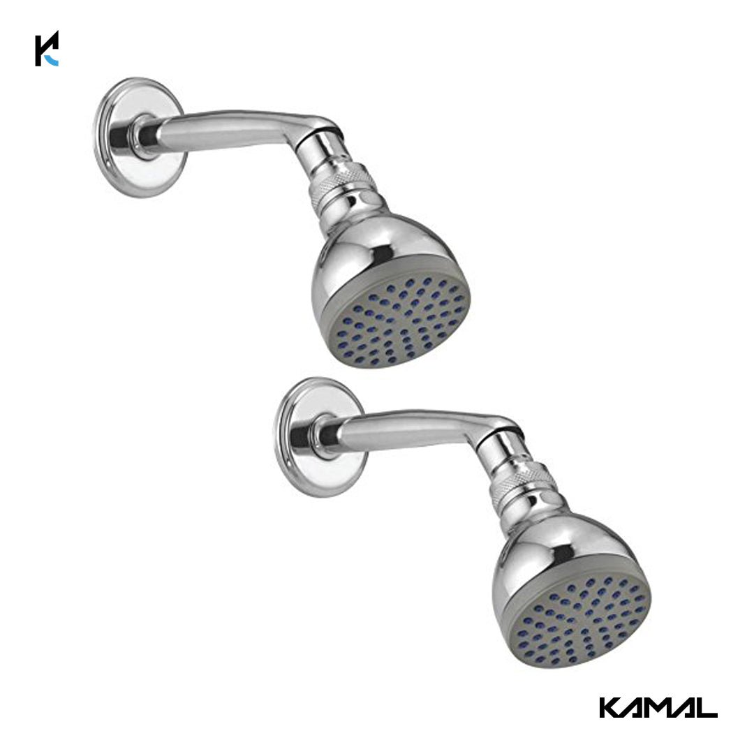 Brass Continental Overhead Shower With Arm - by Kamal - Continental - Kamal Bathware