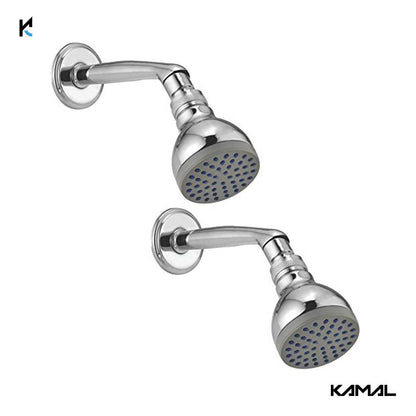 Brass Continental Overhead Shower With Arm - by Kamal - Continental - Kamal Bathware