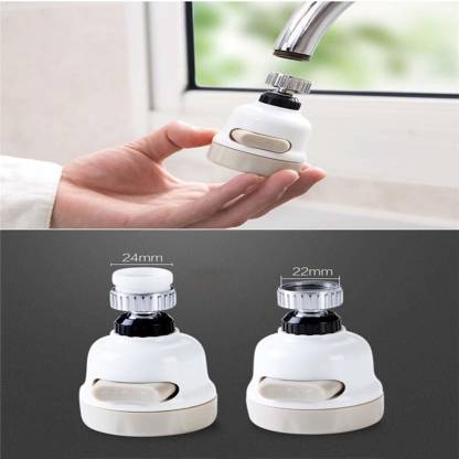 360° Movable Kitchen Water Saving Aerator | Three Flow White Aerator Foam Flow Faucet (ABS) - by Kamal
