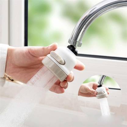 360° Movable Kitchen Water Saving Aerator | Three Flow White Aerator Foam Flow Faucet (ABS) - by Kamal