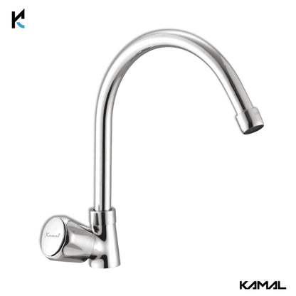 Contessa C - Bend Spout Gosseneck Sink Faucet (Full Brass) - by Kamal - Contessa - Kamal Bathware