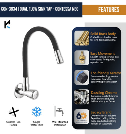 Contessa Neo Dual Flow Sink Tap – by Kamal - Contessa Neo - Kamal Bathware