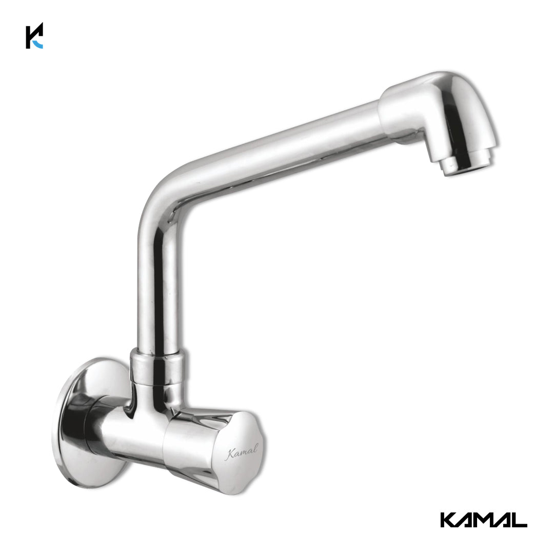 Contessa Neo Sink Tap Elbow Spout (Full Brass) - by Kamal - Contessa Neo - Kamal Bathware