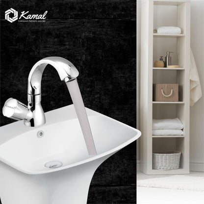 Contessa Neo Swan Neck Pillar Tap - by Kamal - Contessa Neo - Kamal Bathware