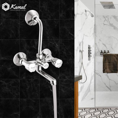 Contessa Neo Wall Mixer with L Bend Pipe (Full Brass) - by Kamal - Contessa Neo Eco - Kamal Bathware