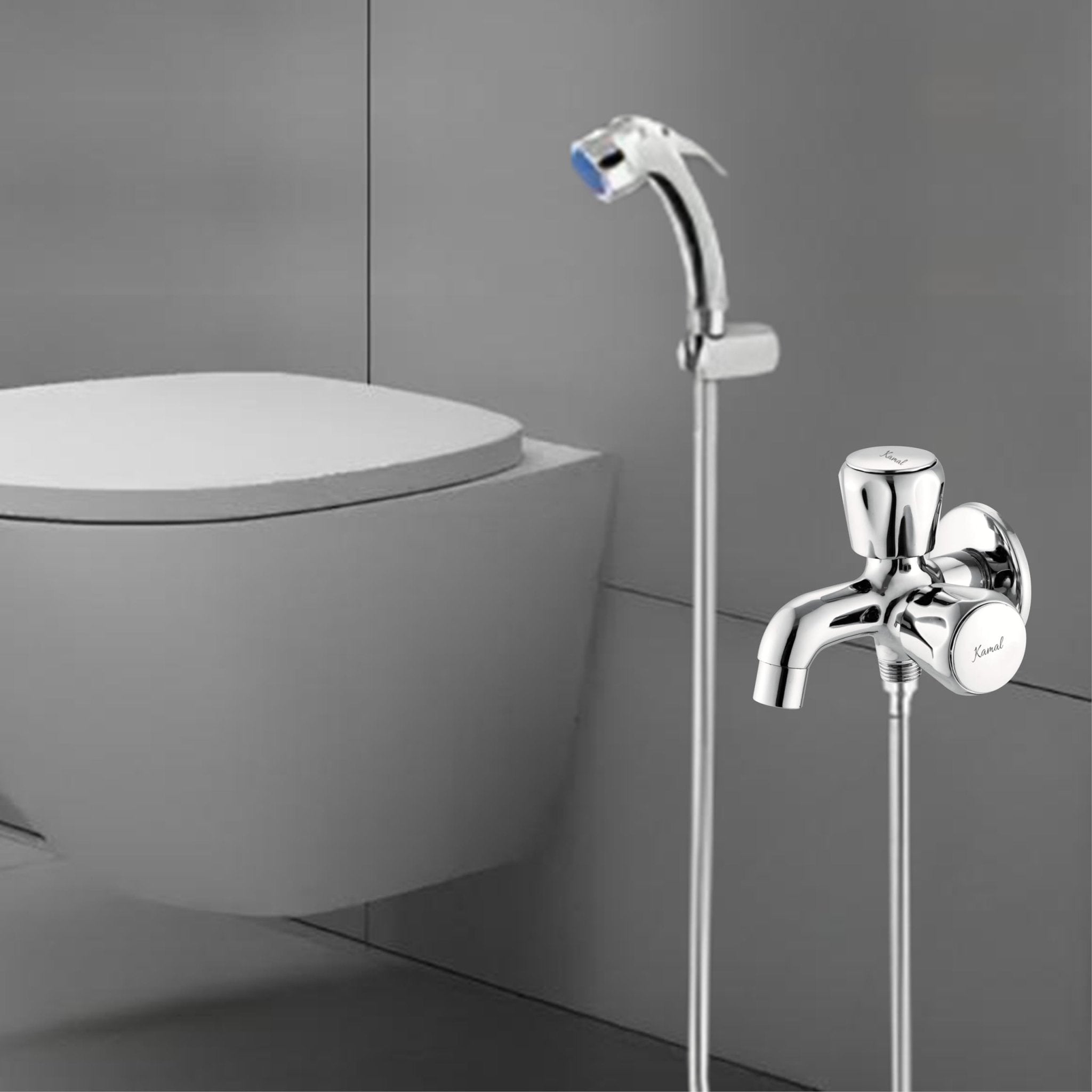 Contessa Prime Two Way Bib Tap (Full Brass) - by Kamal - Kamal Bathware