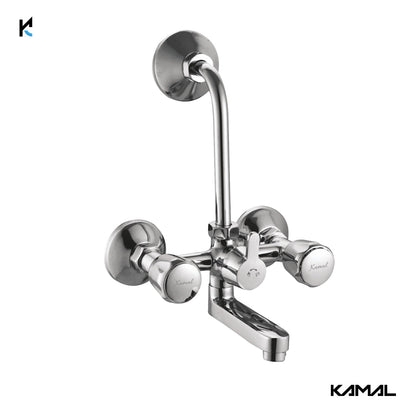 Contessa Wall Mixer with L bend Pipe Admire Spout (Full Brass) - by Kamal - Contessa - Kamal Bathware