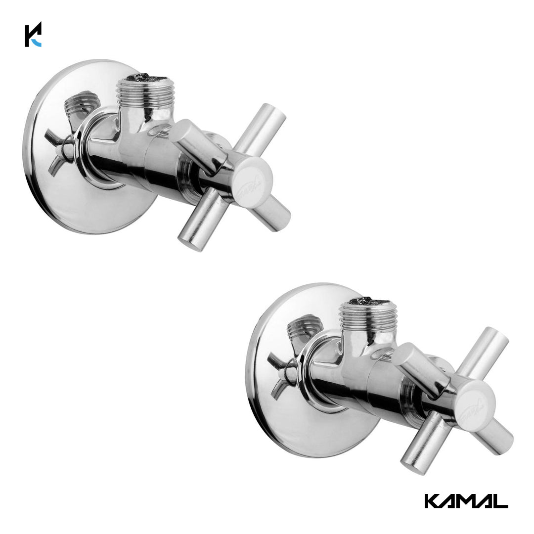Cross Angle Valve (Full Brass) - by Kamal - Kamal Bathware
